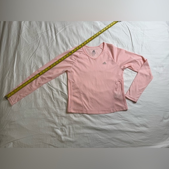Adidas Pink Long Sleeve Performance Top Lightweight Running Activewear Shirt Med - Picture 10 of 10